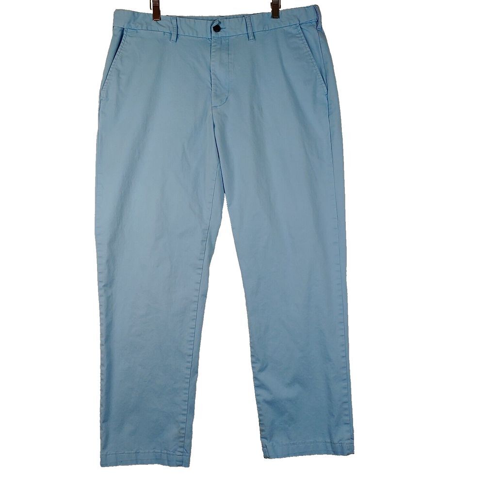 Lands End Pants Mens 38 (38x29) Light Blue Traditional Fit Chino Preppy Outdoors